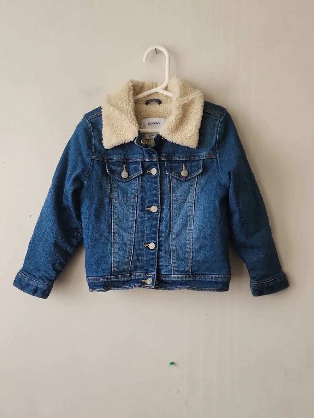 Old Navy Kids' Blue Denim Jacket with Sherpa Collar. New Without Tag